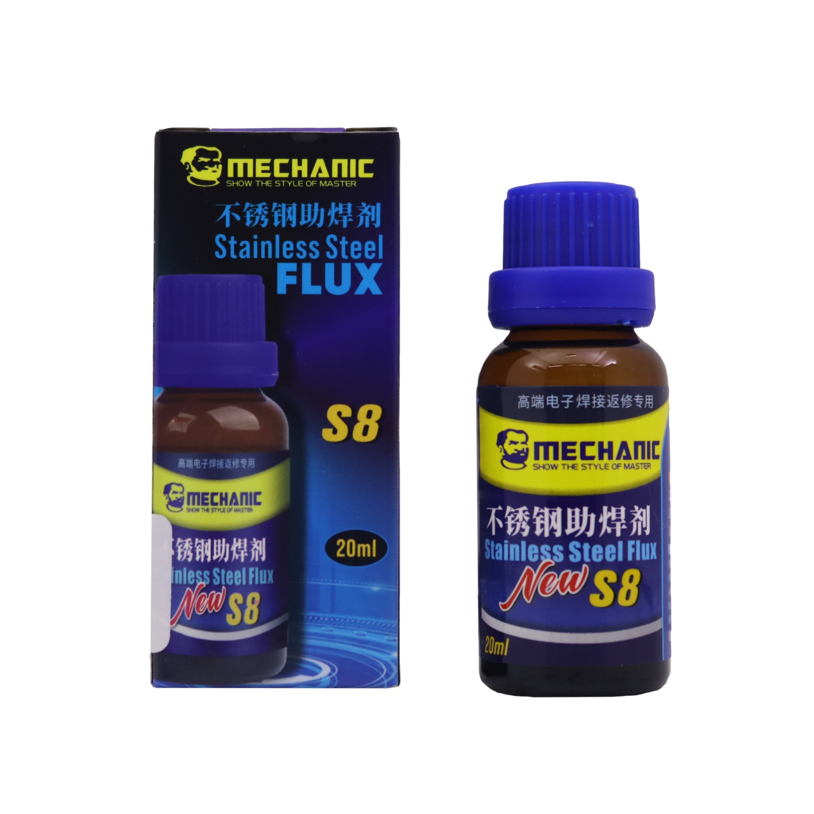 FLUX MECHANIC S8 20ML UNTUK SOLDER STAINLESS STELL (BAJA) KHUSUS SOLDER BATTERY ORIGINAL